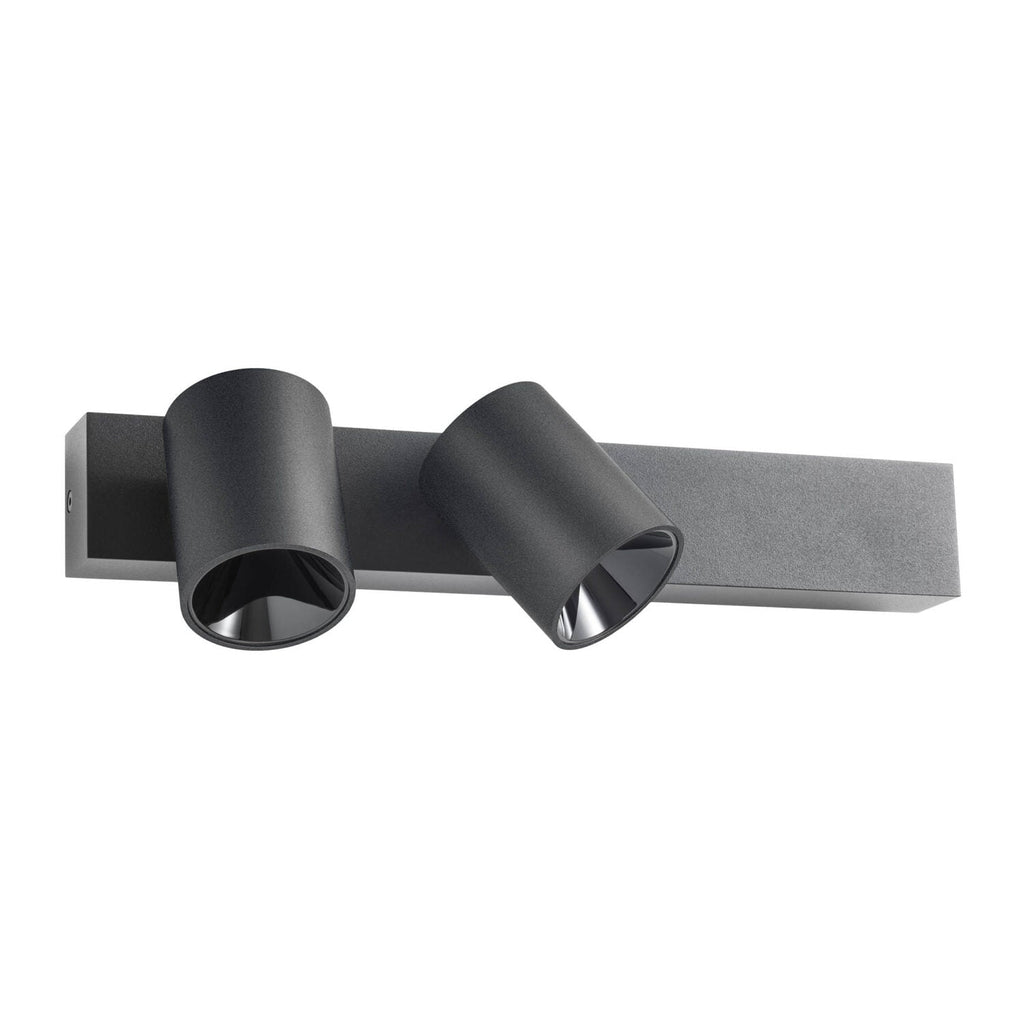 LED wall lamp Takto Matte black 3000 K 2-spot - 01-3664