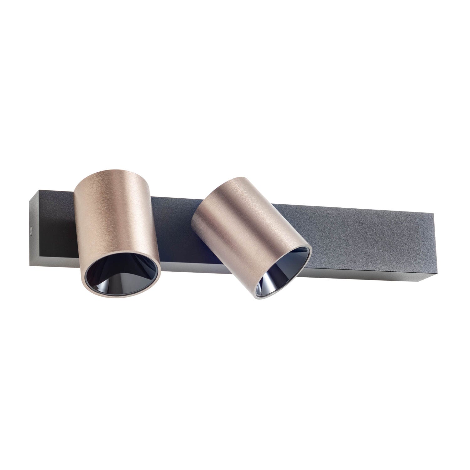 LED wall lamp Takto Silver coffee 2700 K 2-spot - 01-4204