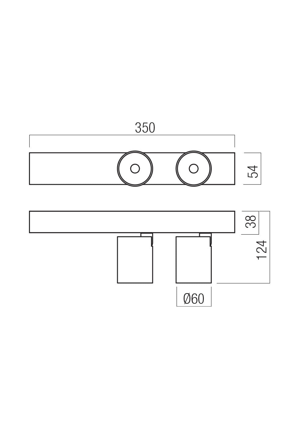 LED wall lamp Takto Matt white 2700 K 2-spot - 01-4203