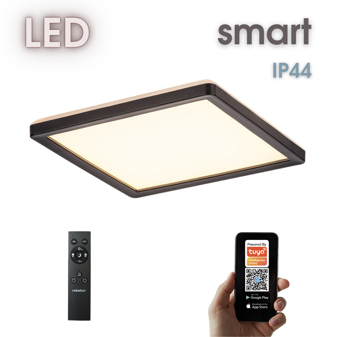 Inverness – смарт външен таванен плафон, черен, 15W LED, модерен стил
