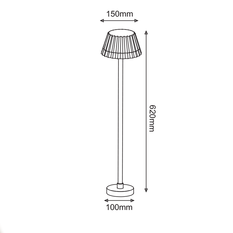 VIANA gray garden post LED 10W, 3000K, IP65