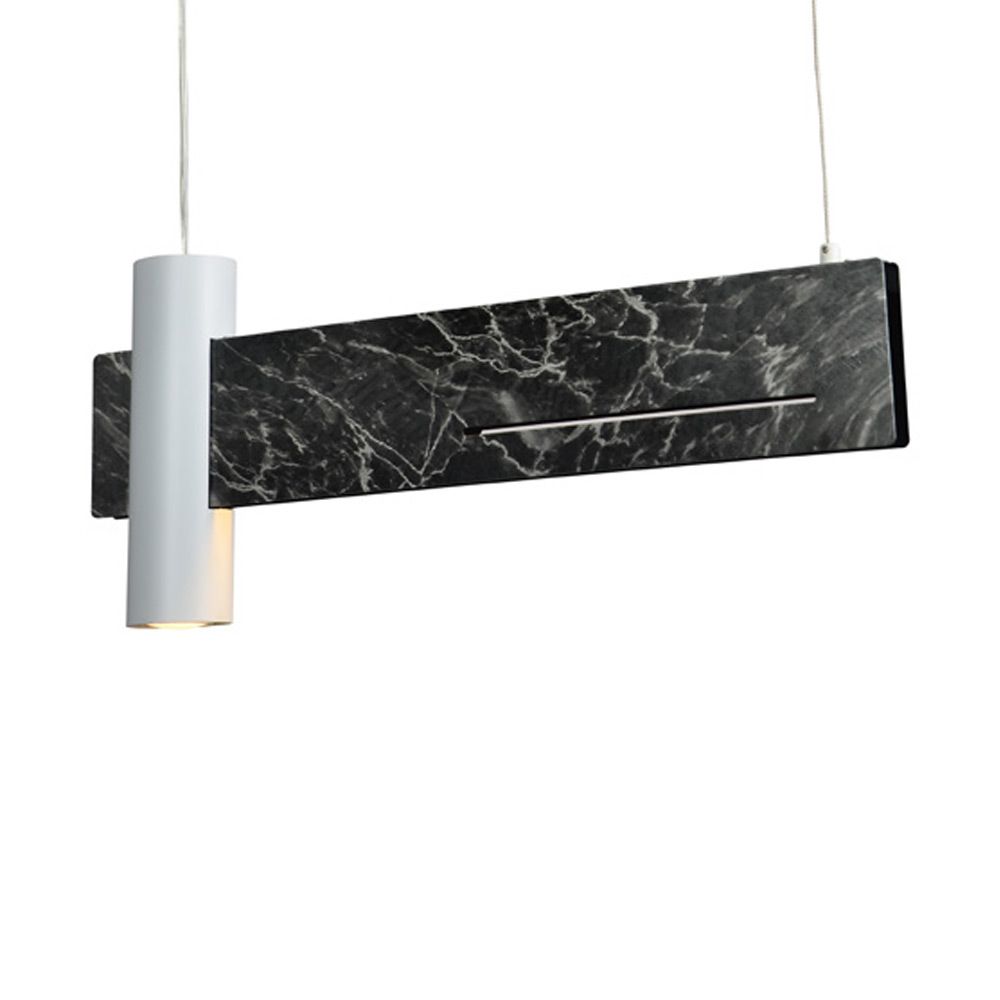 Висящо LED осветление LINEA, бял и черен мрамор, 1xGU10 + 12W LED, 3000K, 960lm, 60x7xH120 cm – ACA Lighting