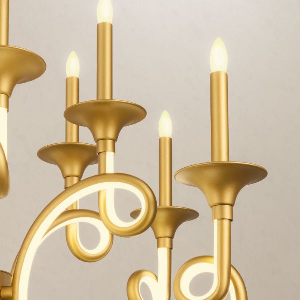 LED Полилей Chateau М златен- AVA Lighting
