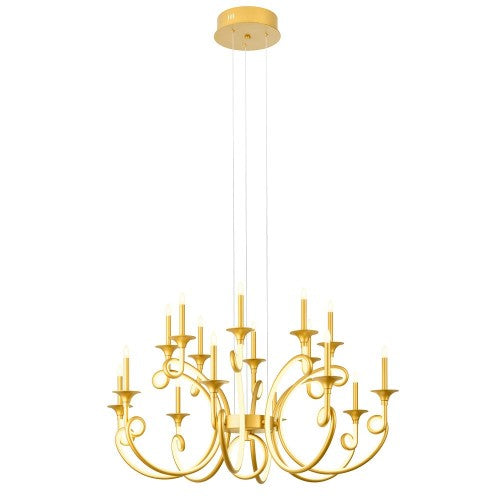LED Полилей Chateau М  златен- AVA Lighting. Модерен Led пендел комбиниран с класически форми от Incanti.