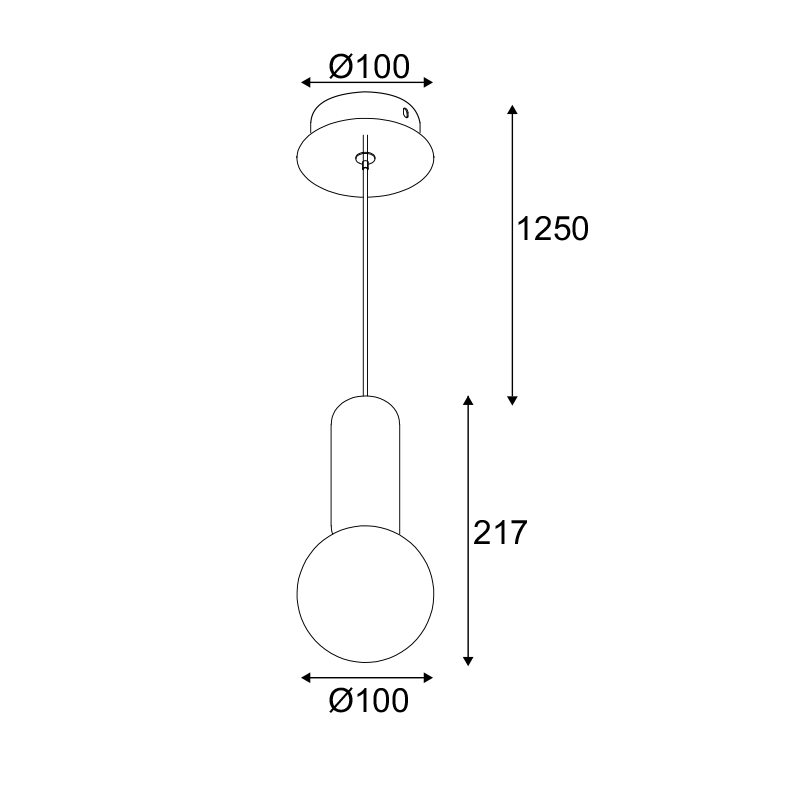 Пендел KOZMIC – Цимент и Бяло Стъкло, LED 5W, 3000K, 270lm - AVA Lighting