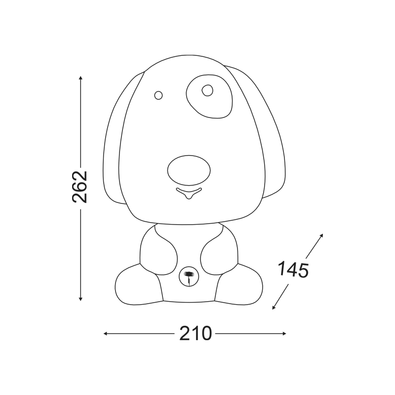 Детска настолна лампа "Puppy" – Черна, 1xE14, колекция "Friends" - AVA Lighting