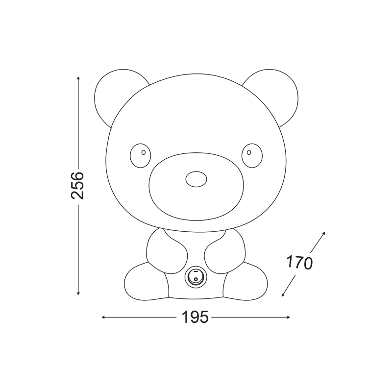 Детска настолна лампа "Bear" – Бяла, 1xE14, колекция "Friends" - AVA Lighting