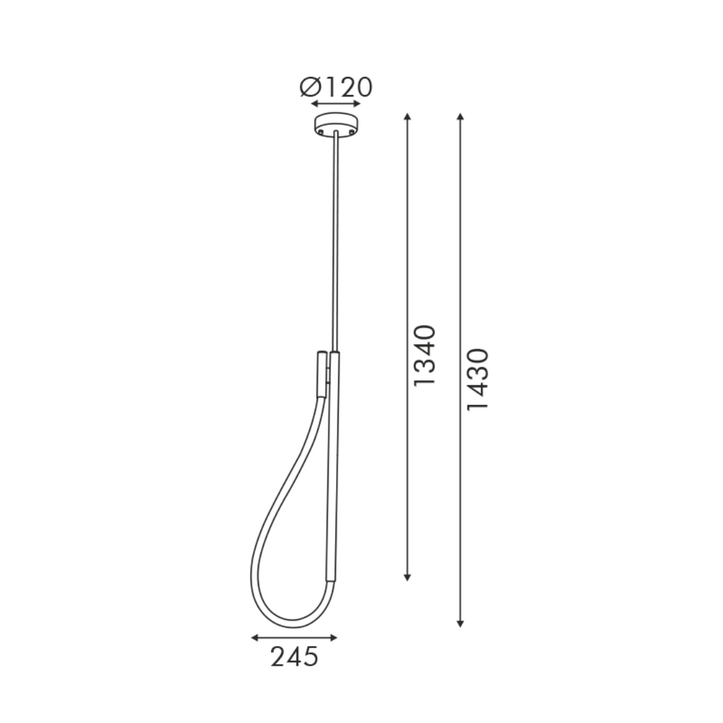 Malpo – висяща LED лампа, 12W, 3000K, черен мат, IP20