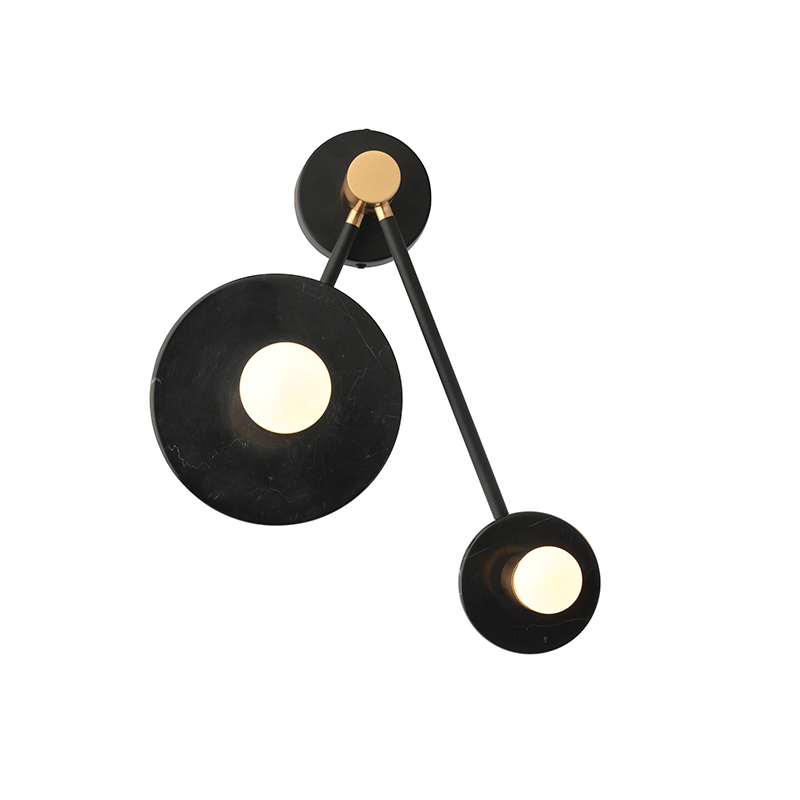 Стенен осветител CLOCK – Мрамор и Метал, 2xE27, три цвята - AVA Lighting