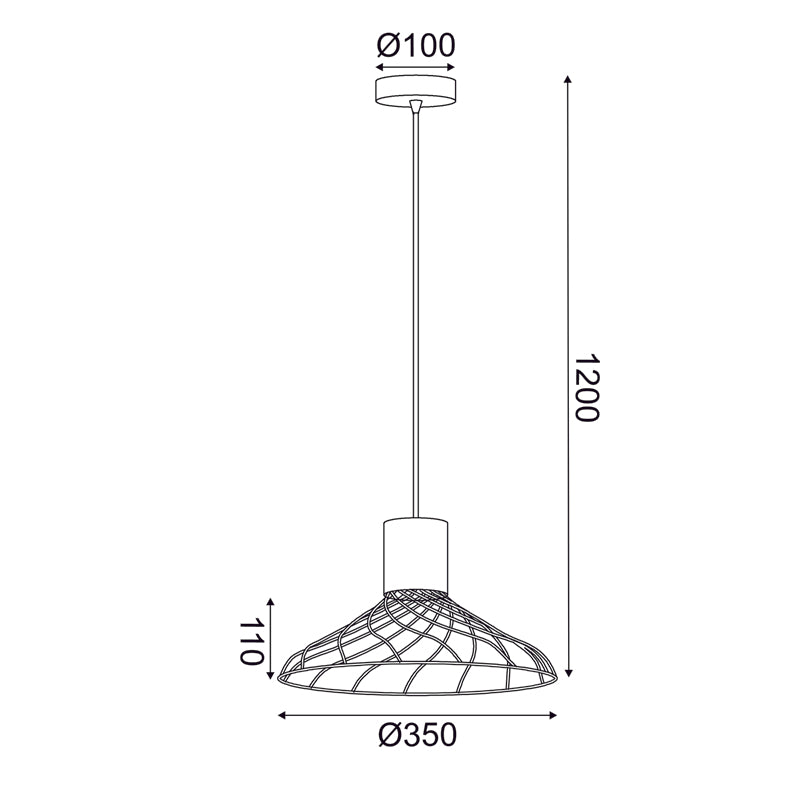 Пендел TORNADE 1xGU10 - черен метал и дърво Φ35 x 120 см - AVA Lighting