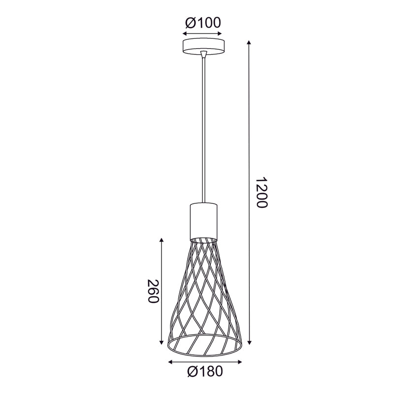 Пендел TORNADE 1xGU10 - черен метал и дърво - AVA Lighting