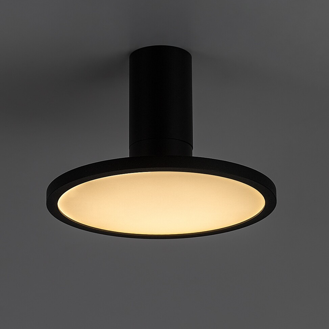 Ovidia – таванна LED лампа, 20W, регулируема дискова глава, технически стил
