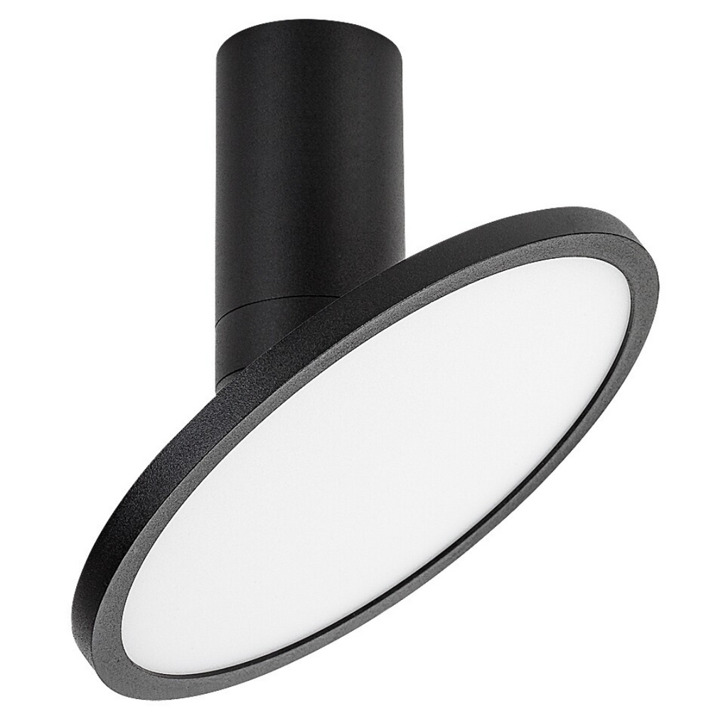 Ovidia – таванна LED лампа, 20W, регулируема дискова глава, технически стил