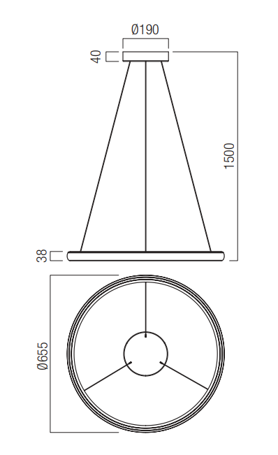 LED pendant lamp Vance CCT Ø655 mm White - 01-3938