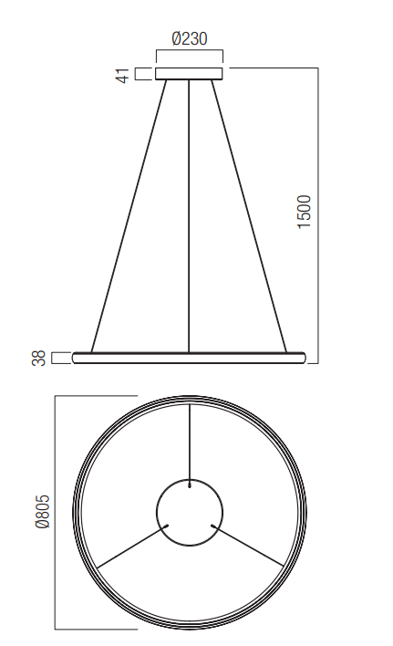 LED pendant lamp Vance CCT Ø805 mm White - 01-3939