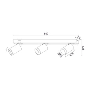 Осветител 3xGU10, 54x7x13,5 см – DIVINO - AVA Lighting