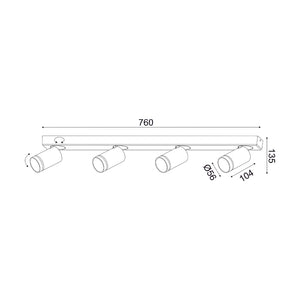 Осветител 4xGU10, 76x7x13,5 см – DIVINO - AVA Lighting