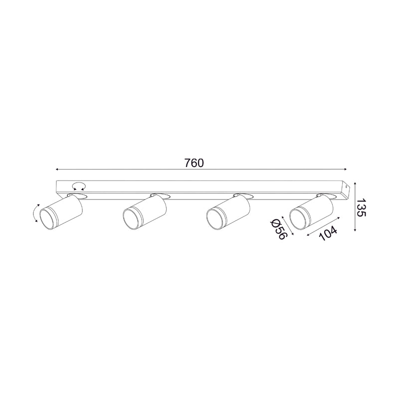 Осветител 4xGU10, 76x7x13,5 см – DIVINO - AVA Lighting