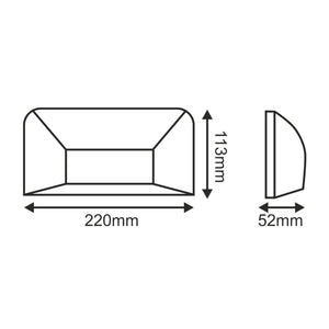 Стенен осветител SLIM – Правоъгълен, LED 6W, 3000K, IP65, наличен в три цвята - AVA Lighting