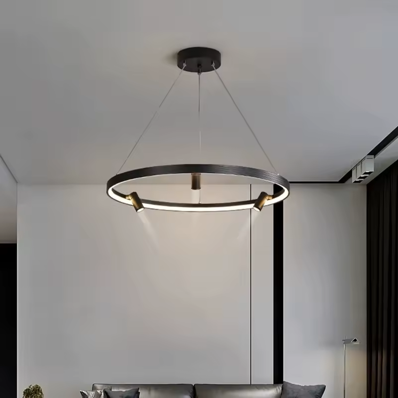 Полилей Aiden с подвижни рамена и смарт управление – LED 83W, Черен / Бял, Ø60 см