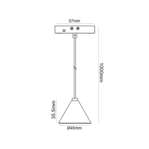 Мини черна магнитна висяща лампа 24V DC, 2W, 4000K - AVA Lighting