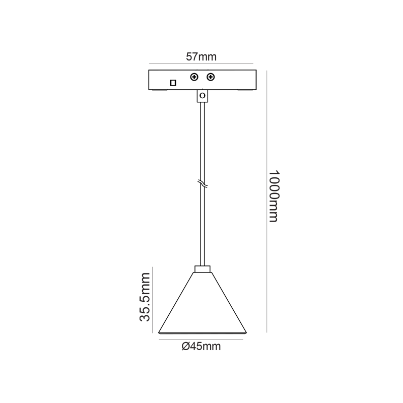 Мини черна магнитна висяща лампа 24V DC, 2W, 3000K - AVA Lighting