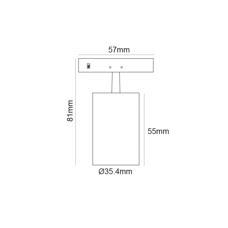 Мини черна зумируема магнитна спот лампа 24V DC, 5W, 3000K - AVA Lighting