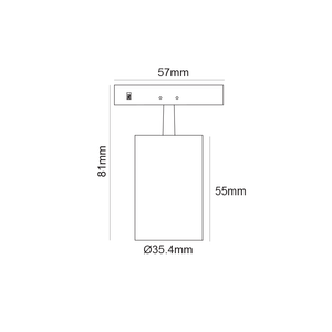 Мини черна зумируема магнитна спот лампа 24V DC, 5W, 3000K - AVA Lighting