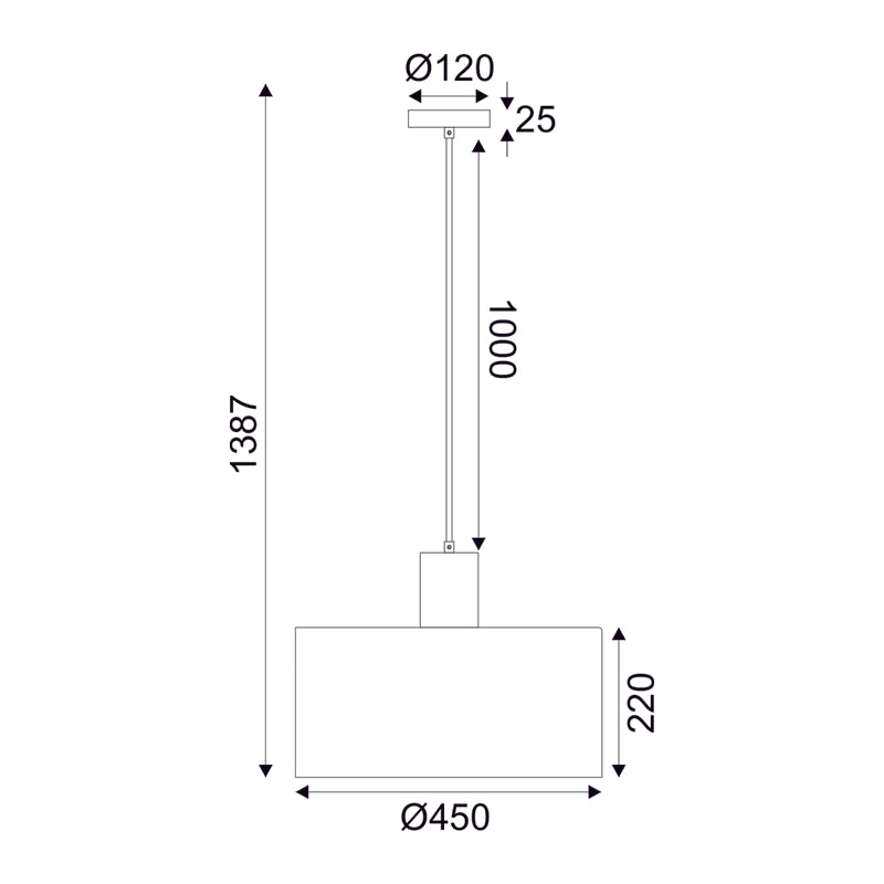 Пендел CHIOS с 1 E27 крушка - кремав текстил и дърво - AVA Lighting