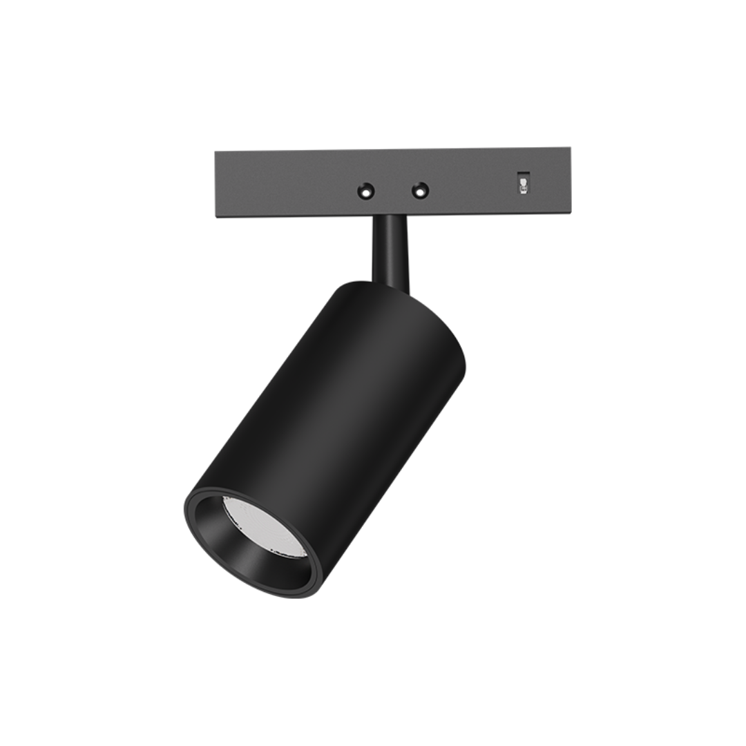 Мини магнитен спот THUBE240B, черен, 24V, 2W, 4000K, 24°, подходящ за вграден и открит монтаж