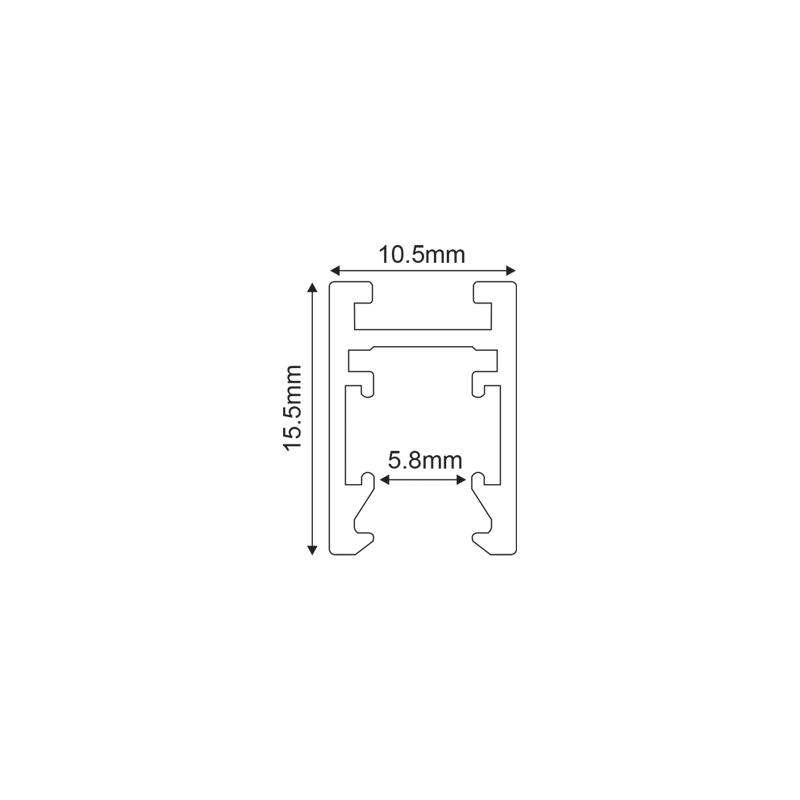 Мини магнитна шина 1 м - Черна повърхностна/висяща релса 24V DC TMS1MB - AVA Lighting