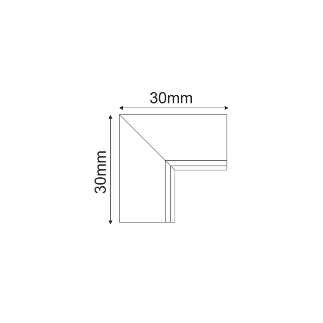 TMT90B – black external corner 90° for mini magnetic track 24V (trimless), modern style