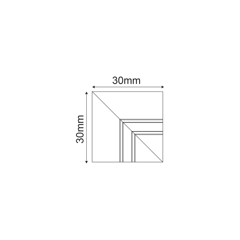 TMT90INB – black 90° inner corner for mini magnetic track 24V (trimless), modern style