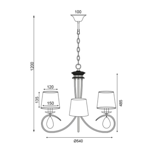 BASILICO/3 chandelier