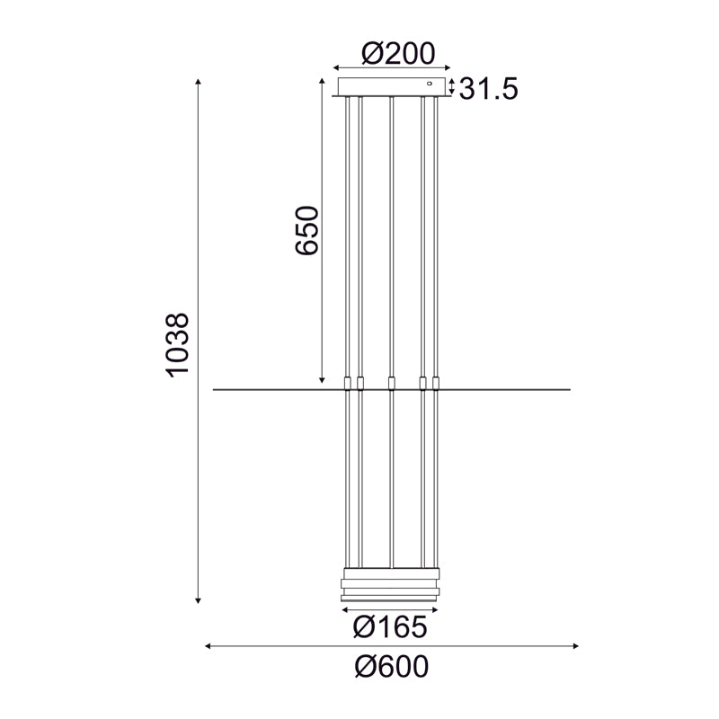 Пендел ELIA LED 18W - черен метал - AVA Lighting