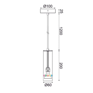 Пендел с 1 GU10 крушка - бял метал - AVA Lighting