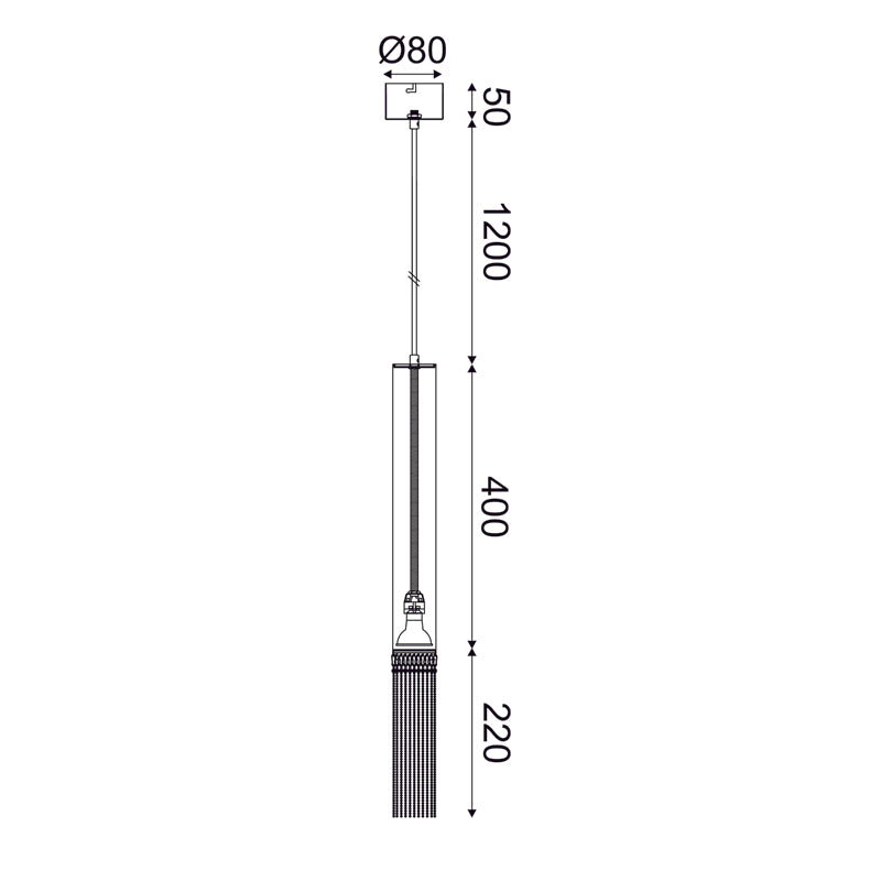 Пендел с 1 GU10 крушка - златен метал H187 см - AVA Lighting