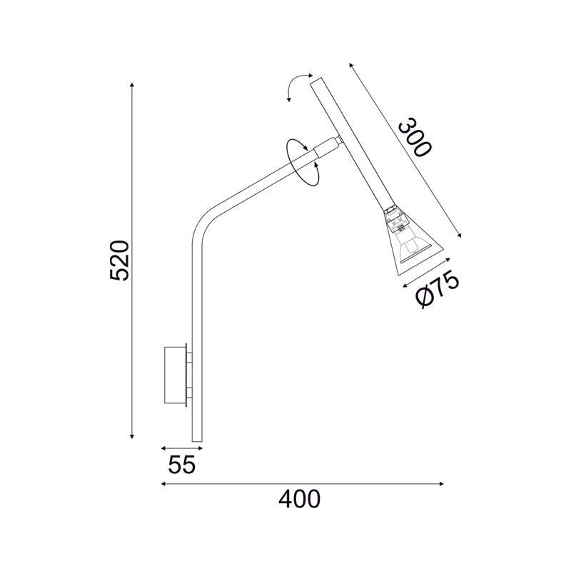 Стенен Аплик 1xGU10, 40x52x8 см – CLOUZOT - AVA Lighting