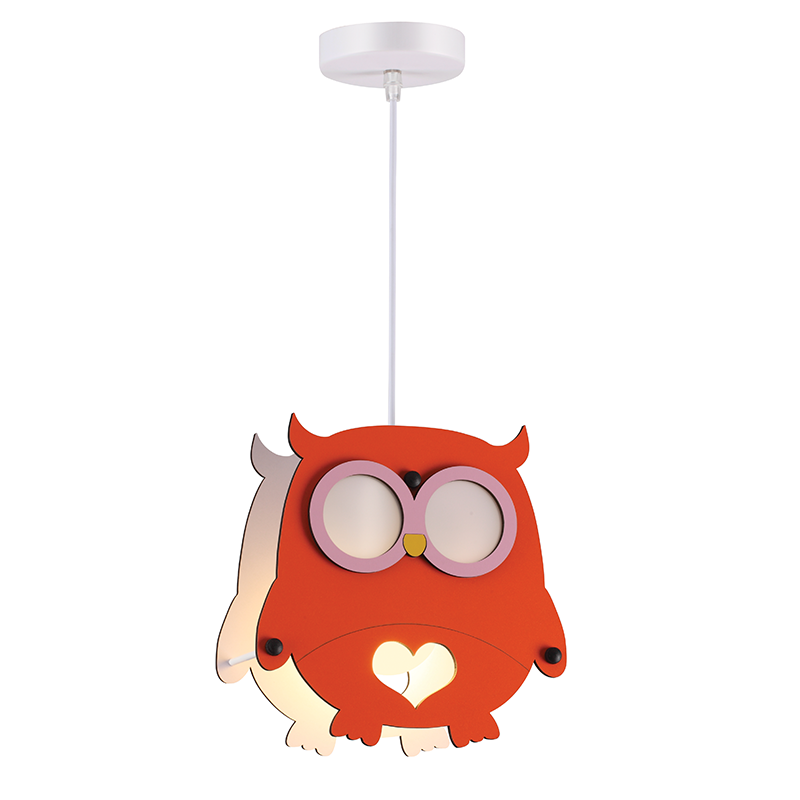 Пендел "Owl" – Детска лампа, розов, 1xE27, колекция "Farma" - AVA Lighting