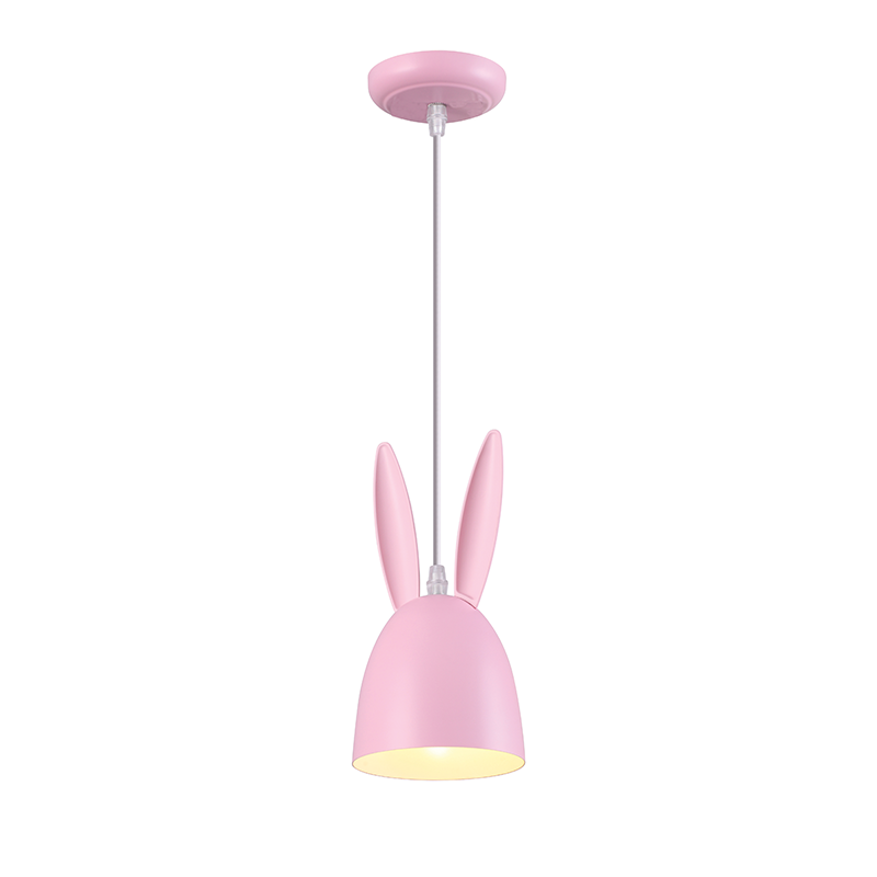 Пендел "Bunny" – Розов, за детска стая, 1xE27 - AVA Lighting