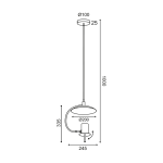 Пендел PARACHUTE 1xGU10 - черен и бял метал D25 x H100 см - AVA Lighting