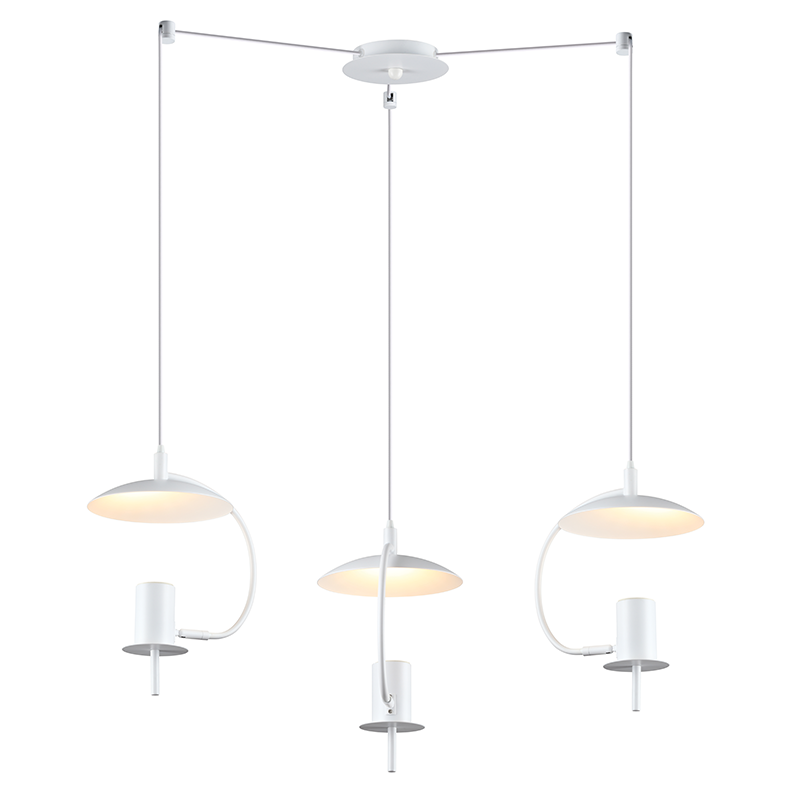 Пендел PARACHUTE 3xGU10 - черен и бял метал D60 x H150 см - AVA Lighting