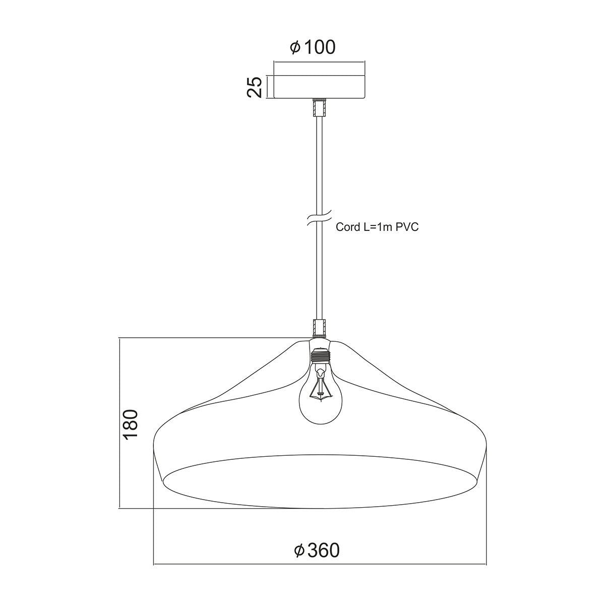 Винтидж Пендел Curve - AVA Lighting