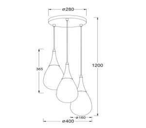 Пендел ATENA 3 Кръгла основа - AVA Lighting