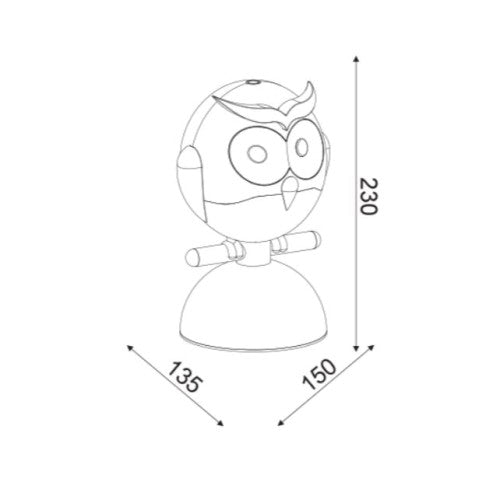 Детска настолна лампа KOKKA ZN160201TP – розов бухал, кафява основа, E14, 1x40W | ACA Lighting
