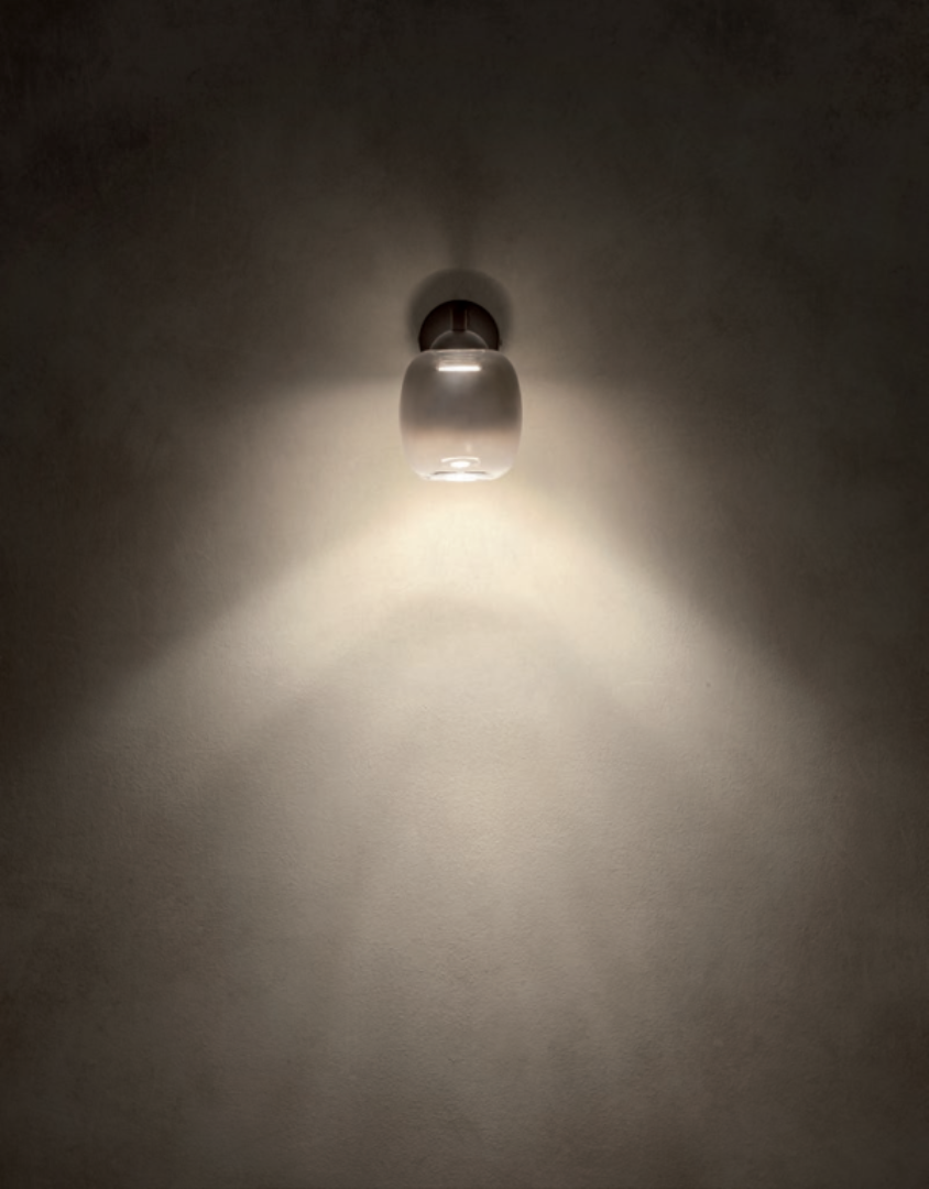 Khadi wall lamp, matte black and smoked glass, 6W LED 3000K