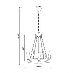 Винтидж Полилей Rustic Rope - 5 - AVA Lighting