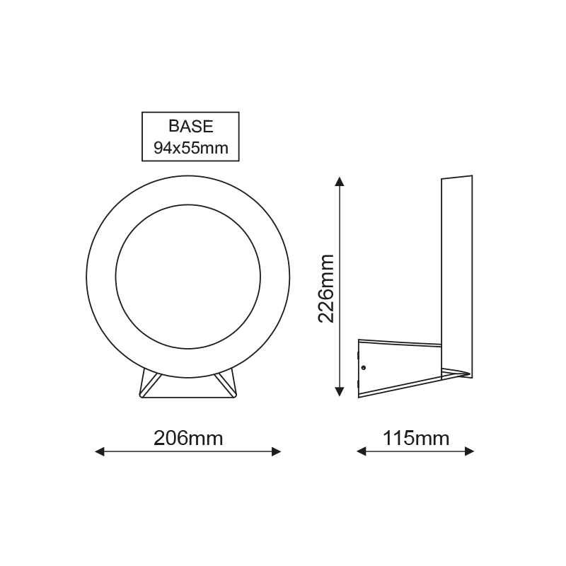 RING dark gray wall lamp LED 8W, 3000K, IP54