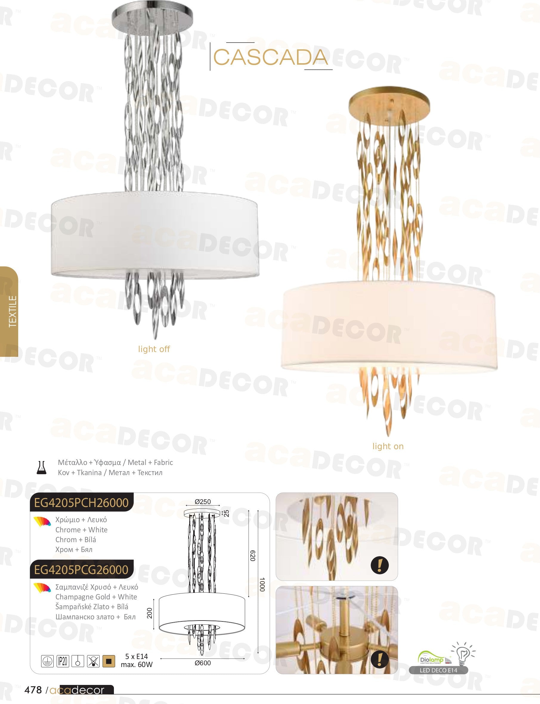 Полилей CASCADA/CH - AVA Lighting