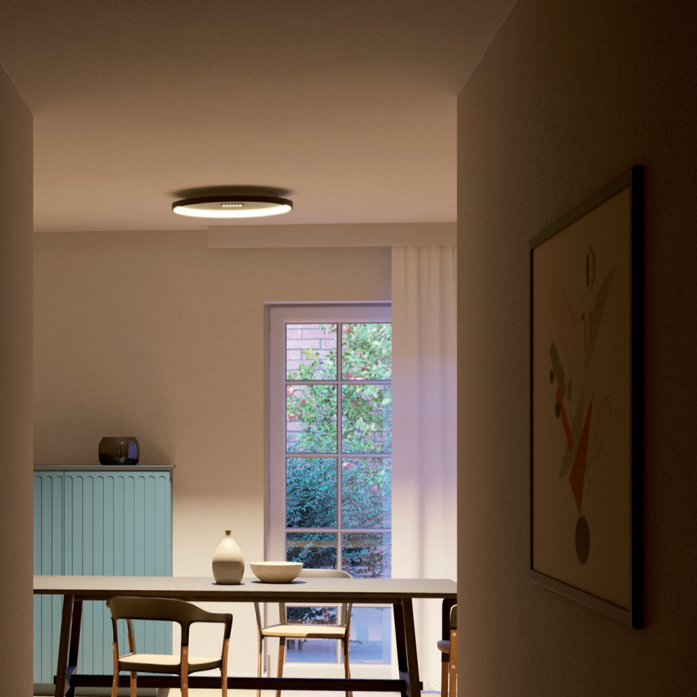 LED плафон "Button" – Ø610mm, 52W, 3000K, матово черен или бял с 3-степенен димер, IP20